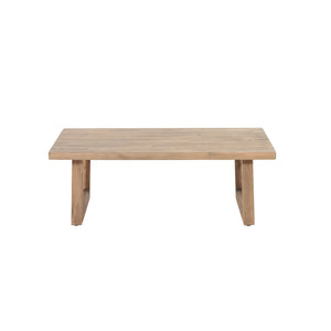 Outdoor Acacia Wood Loveseat and Coffee Table Set with Cushions