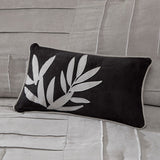 7 Piece Faux Suede Comforter Set Grey Queen