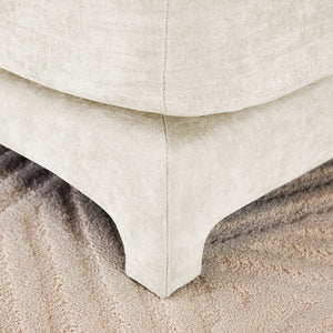 Elegant Four-Seater Sofa with Movable Ottoman and Lumbar Pillow