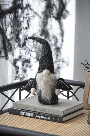 Fabric Black Gnome With Wings Decor