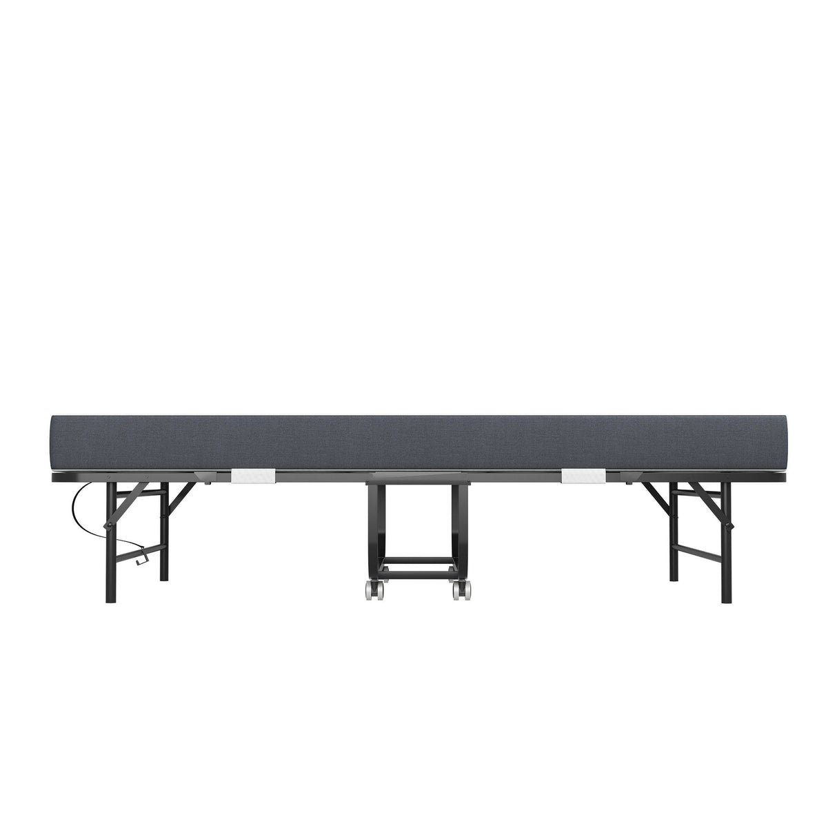 Twin Extra Long Folding Bed For Tall People, Heavy-Duty Rollaway Guest With Memory Foam Mattress - Black