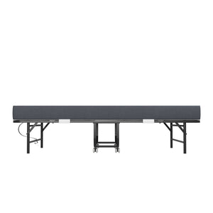 Twin Extra Long Folding Bed For Tall People, Heavy-Duty Rollaway Guest With Memory Foam Mattress - Black