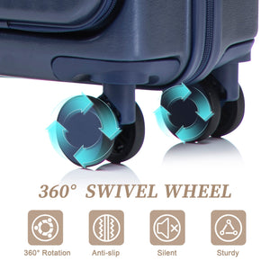 14'/20' 2-Piece ABS Spinner Wheel Luggage Set with Combination Lock