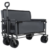 3-in-1 Convertible Folding Wagon Cart with Bench Seat & Storage