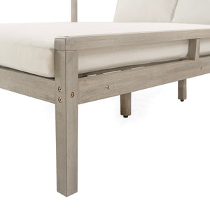 Outdoor Daybed With Four Pillows (Gray+Beige Cushion)