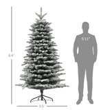 6.5 Ft Pre-Lit Snow Flocked Mountain Pine Artificial Christmas Tree