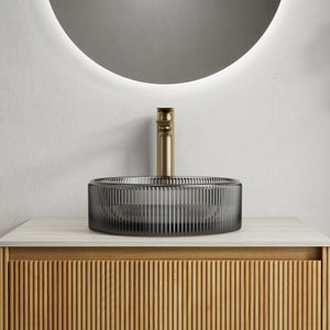 Sonny 14'' Bathroom Round Crystal Glass Sink without Faucet