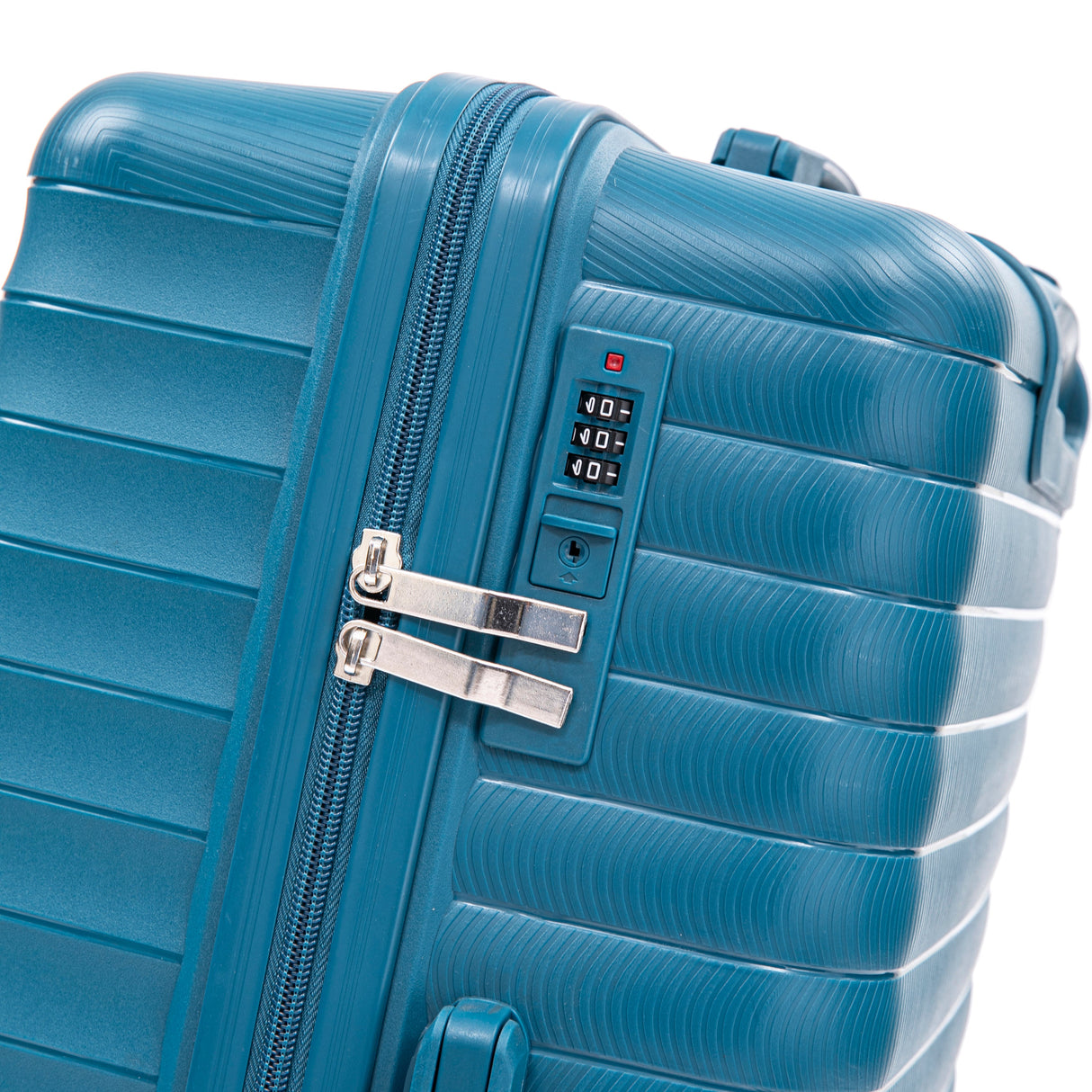 14"/20"/24"/28" 4-Piece PP Spinner Wheel Luggage Set with Cosmetic Case (Blue)