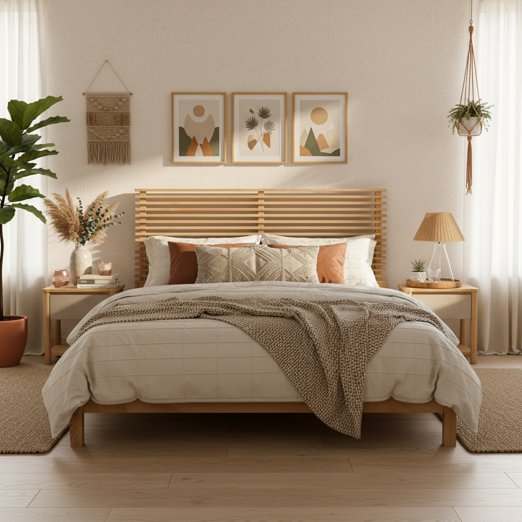 Premium Solid Wood King Size Bed Frame with Headboard