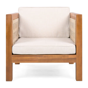 Outdoor Club Chair & Rope Arm And Cushions