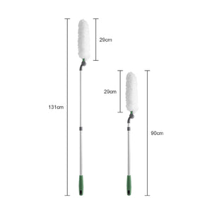 Long Handle Duster With Extension Bar, Home Dust Collector - White