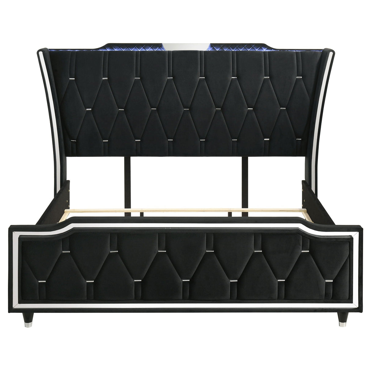 Lorient California King LED Upholstered Bed Black