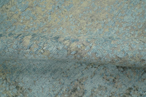 Abstract Design Blue, Beige And Gray 8x10 Hand Knotted Wool and Bamboo Silk Rug