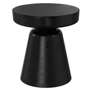 Handcrafted Mango Wood Accent Table with Sculptural Design - Multiple Colors