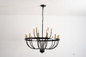 15-Light Industrial Iron Candle Chandelier Modern Farmhouse Pendant Light