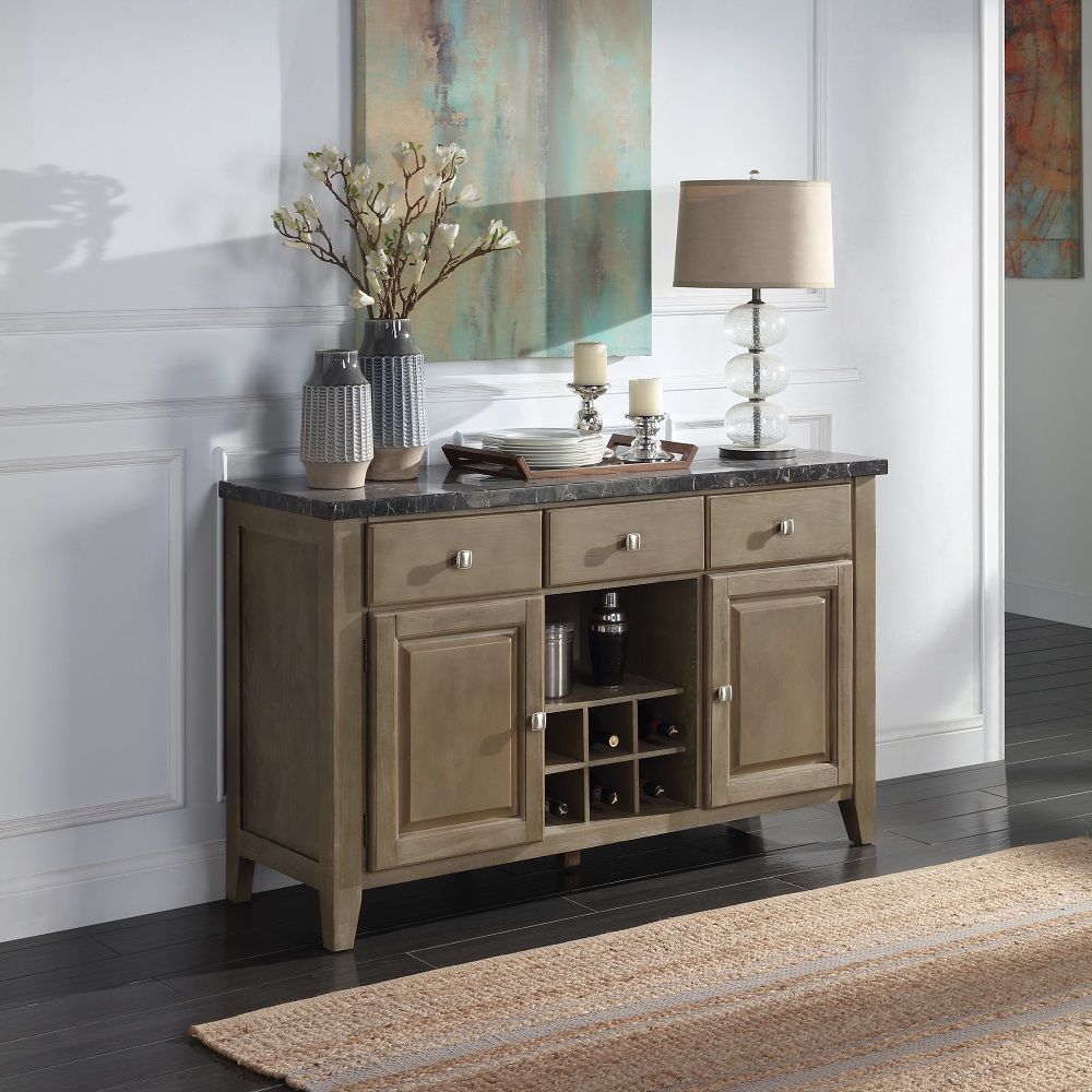 Charnell - Server - Marble Top & Oak