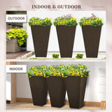 Outsunny Set of 3 Tall Planters with Drainage Hole