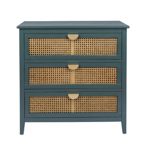 3 Drawer Cabinet, Natural Rattan, American Furniture