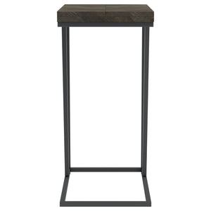 Carly Expandable Engineered Wood C-Shaped Side Table Grey