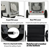 Outdoor Heavy Duty Collapsible Pet Bike Trailer with 16-Inch All-Terrain Wheels