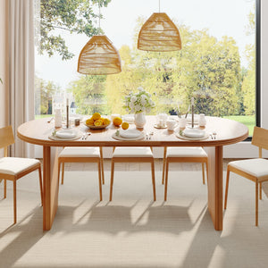 Modern Extendable Dining Table with Removable Extension Leaves