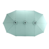 14.8 Ft Double Sided Outdoor Umbrella Rectangular Large with Crank (Light Green)
