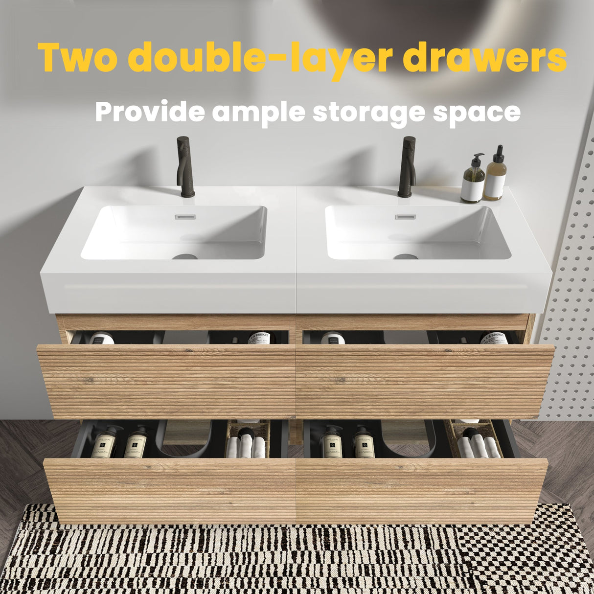 Grace 48" Bathroom Vanity with Double Drawers