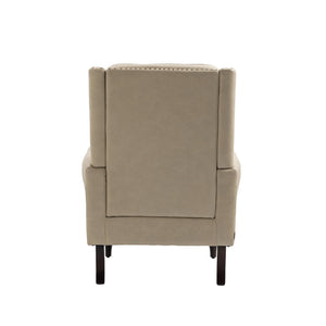 Modern Accent Lounge Chair with Sturdy Wood Legs in Camel PU Leather