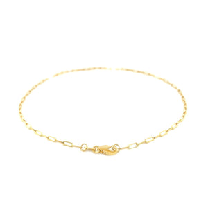 14K Yellow Gold Fine Paperclip Anklet (1.5mm)