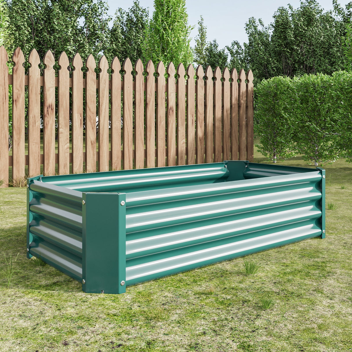 Metal Raised Garden Bed, Rectangle Raised Planter 4×2×1ft