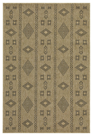 Earth GC_NTL1001 Jute/Black Indoor/Outdoor Area Rug