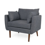 Luminate - Upholstered Fabric Club Chair With Tapered Legs And 2 Accent Pillows