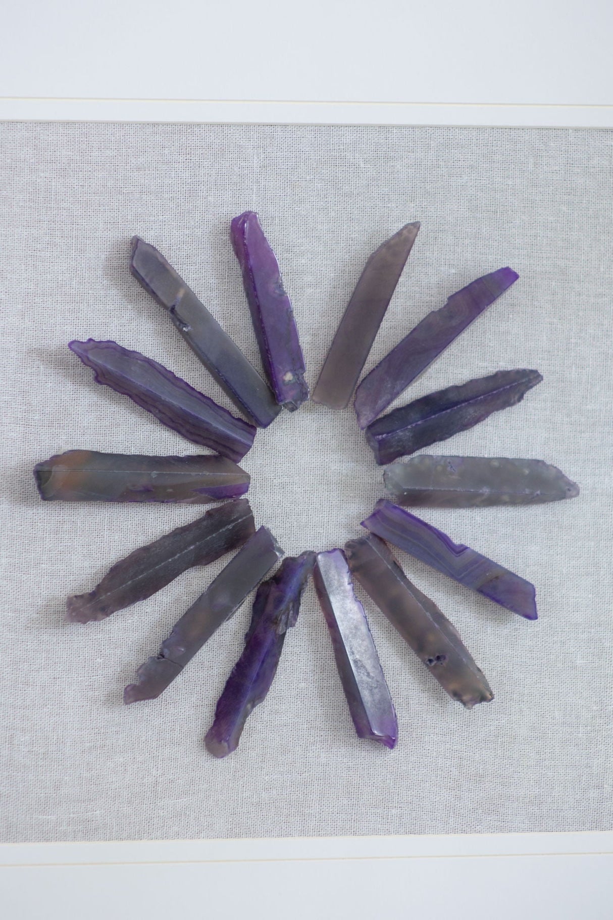 Grace Purple Agate Shadow Boxes Wall Art Set of 2 - Multicolor