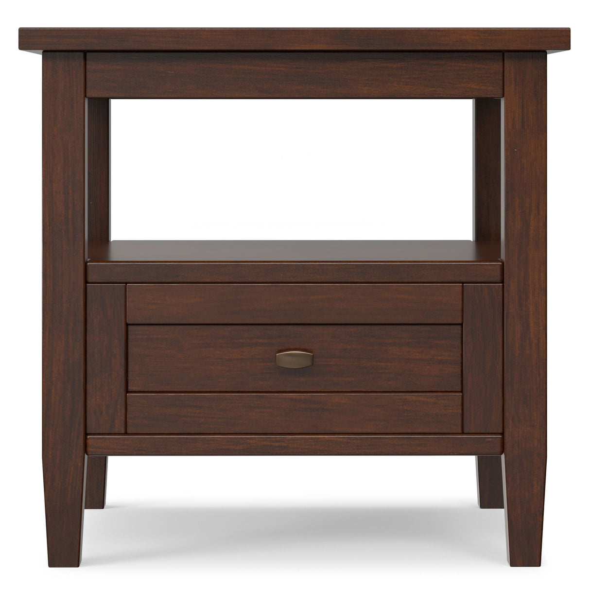 Warm Shaker - End Table With Smooth Drawer Storage - Brown