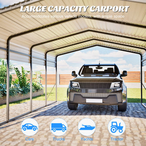 13x20 FT Metal Carport with Upgraded Frame