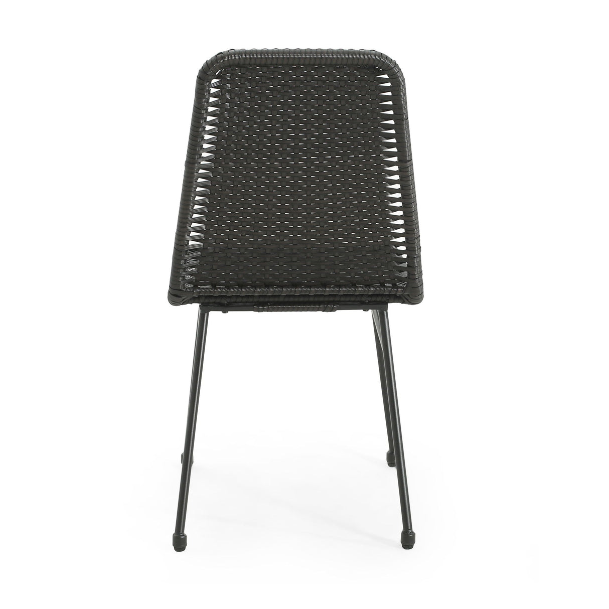 Outdoor Dining Chairs (Set of 2) with Rattan Backrest and Cushions