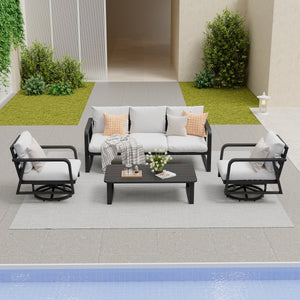 FR One Three-Seater Sofa + Two Swivel Chairs + One Coffee Table