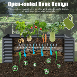 8x4x2 Ft Galvanized Raised Garden Bed