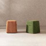 Oliver 16' Tapered Square Upholstered Ottoman - Spice Orange Fleeced Teddy