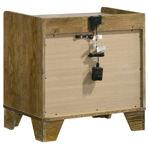 Henderson 1-drawer LED Nightstand Bedside Table Medium Oak