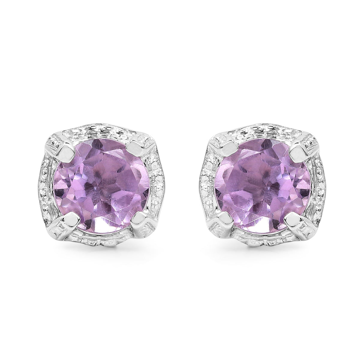 1.46 Carat Genuine Amethyst .925 Sterling Silver Earrings