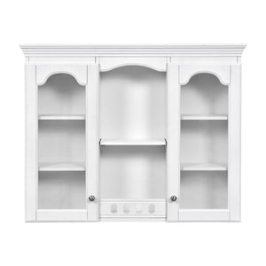 Wall-Mounted Medicine Cabinet With 2 Glass Doors, Adjustable Shelves - White