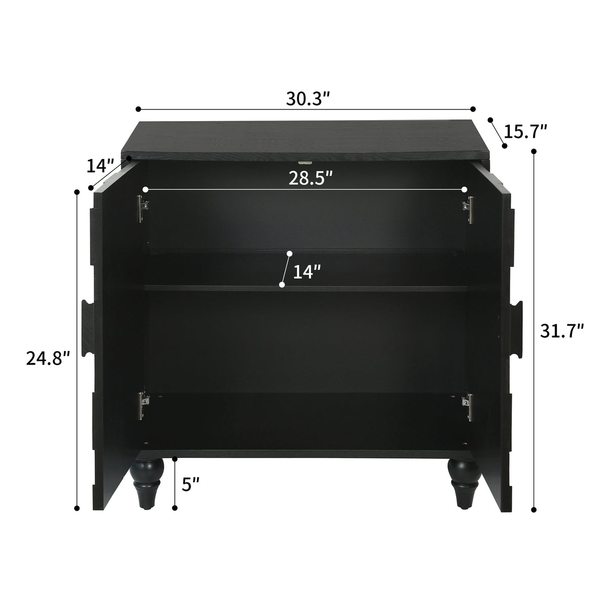 30.31" Modern Accent Cabinet with Honeycomb Pattern