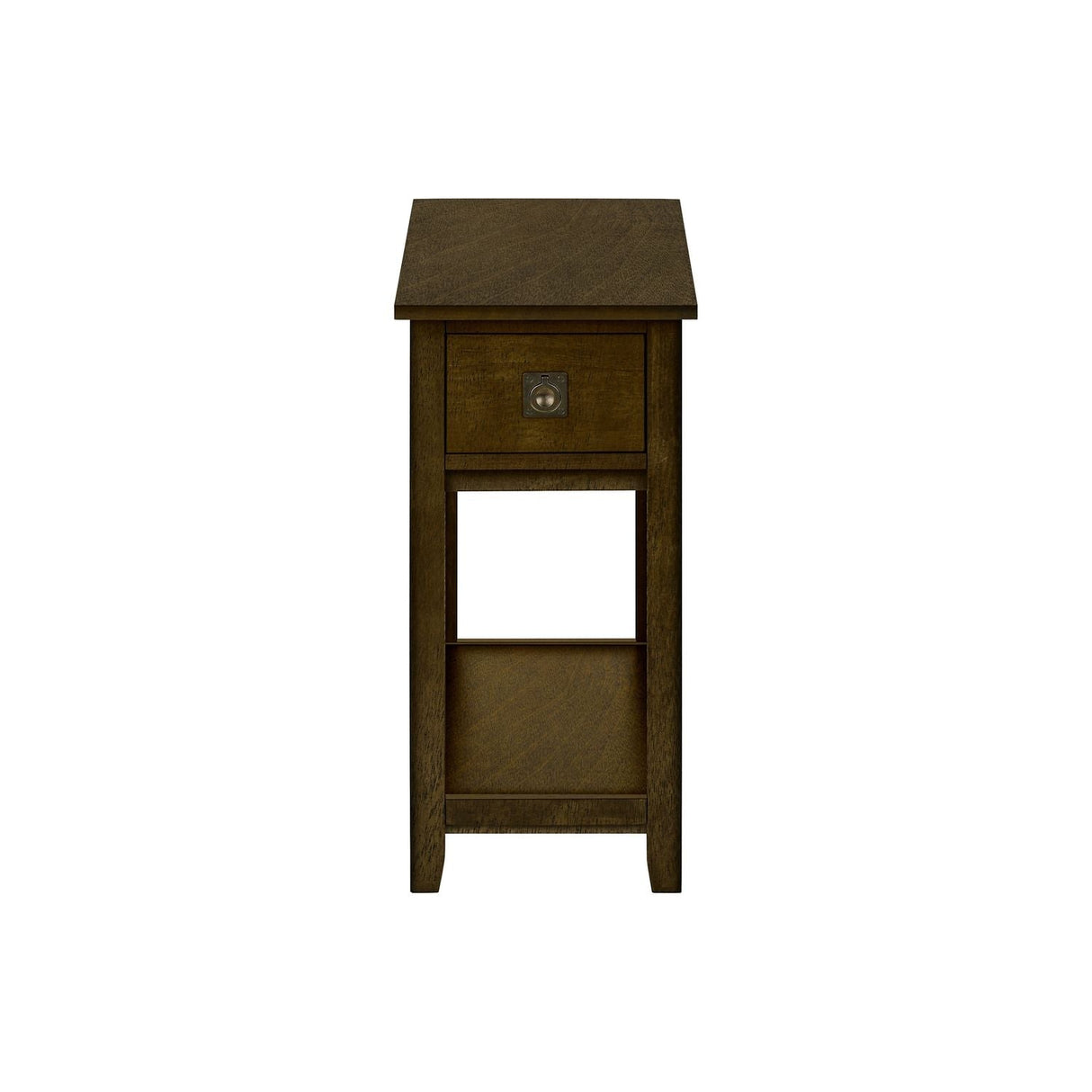 Accent End Table, 2 Tier, Narrow, Lamp, Storage Drawer, Charming Design