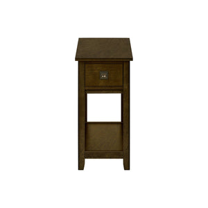 Accent End Table, 2 Tier, Narrow, Lamp, Storage Drawer, Charming Design