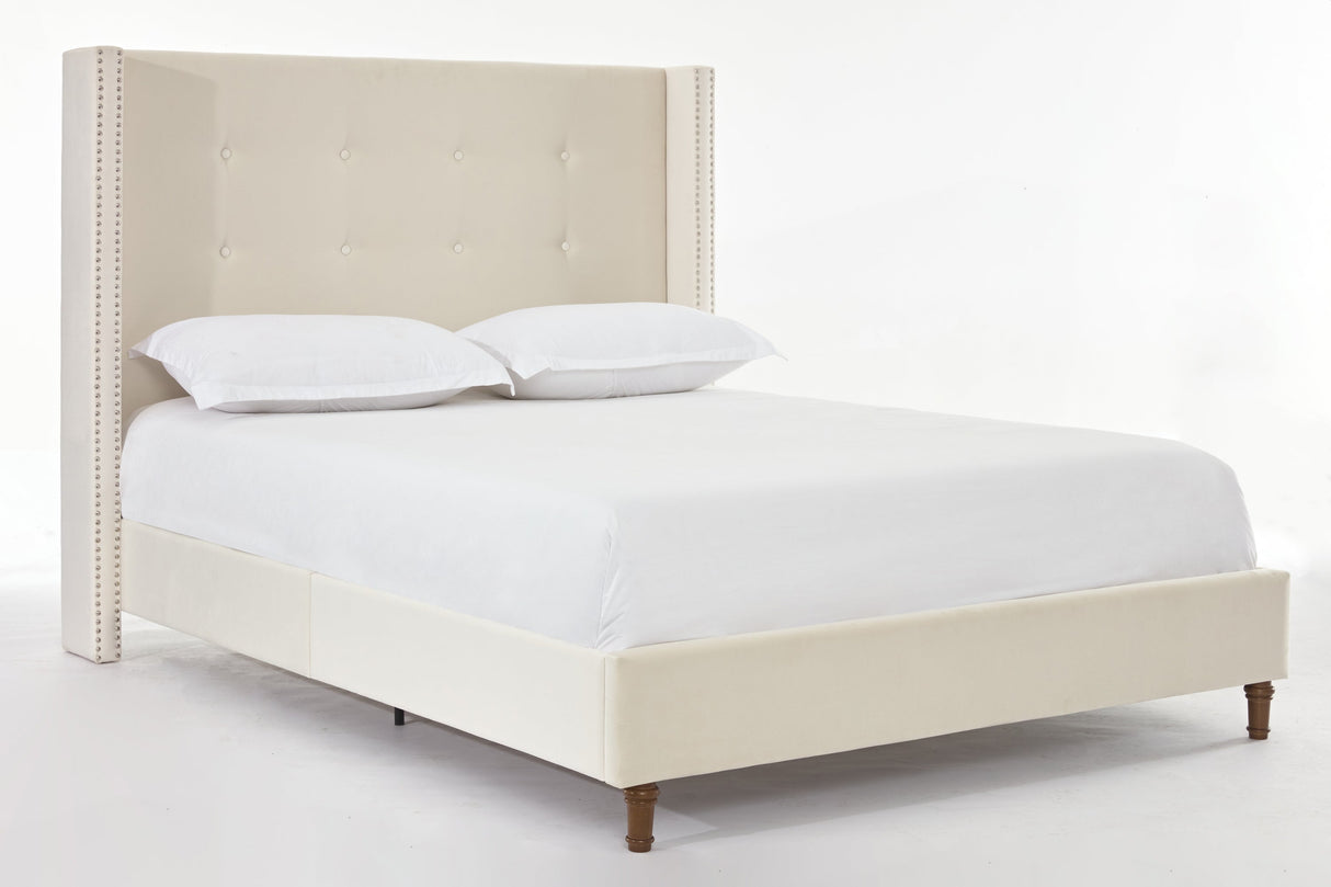 Luxury Wingback Upholstered Bed Frame