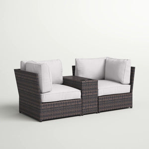 Outdoor Wicker Loveseat With Cushions