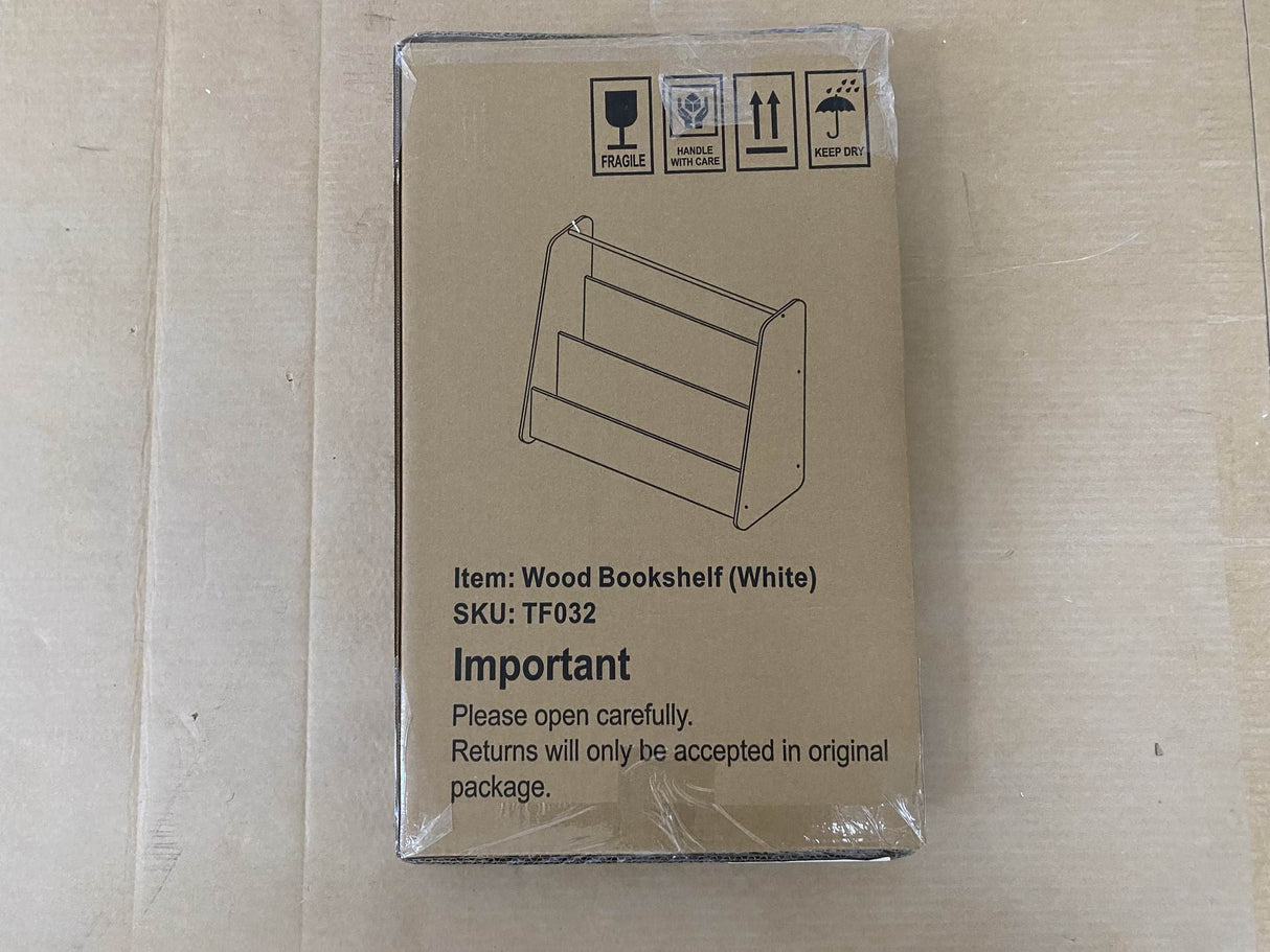 Kids Bookshelf with Wooden Handle - 2-Tier Front-Facing Toddler Bookcase