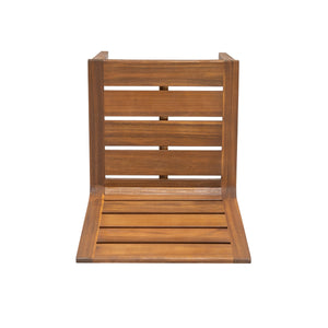 7 Piece Outdoor Acacia Wood Dining Set with Slatted Back Chairs - Teak