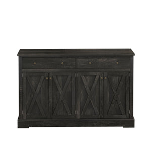 Vintage Sideboard with 2 Drawers and Four Doors for Living Room